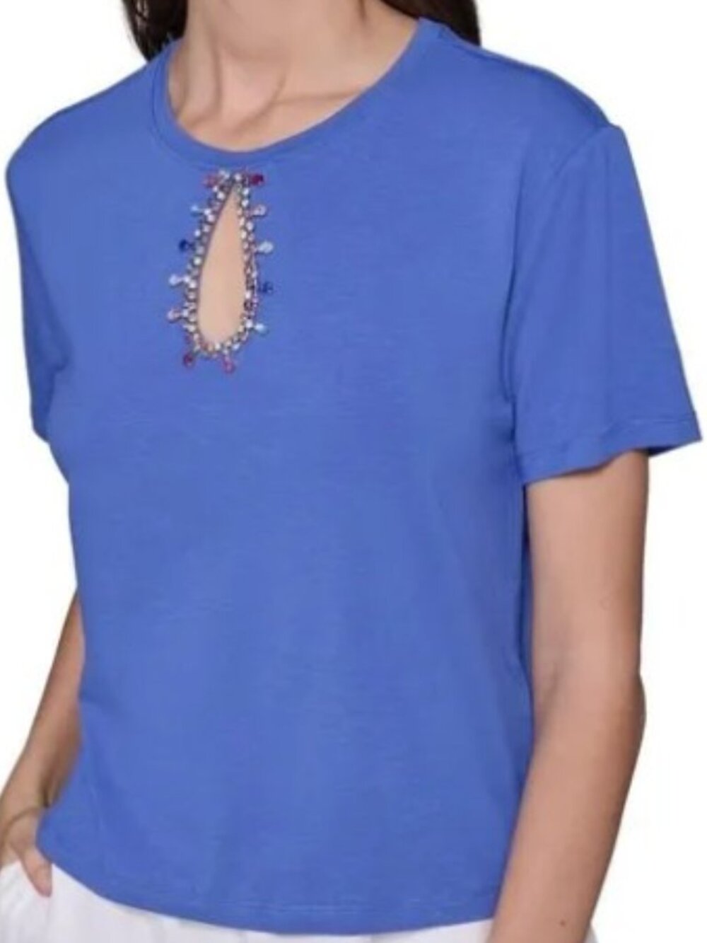 KARL LAGERFELD WOMEN'S EMBELLISHED T-SHIRT (SIZE XS)